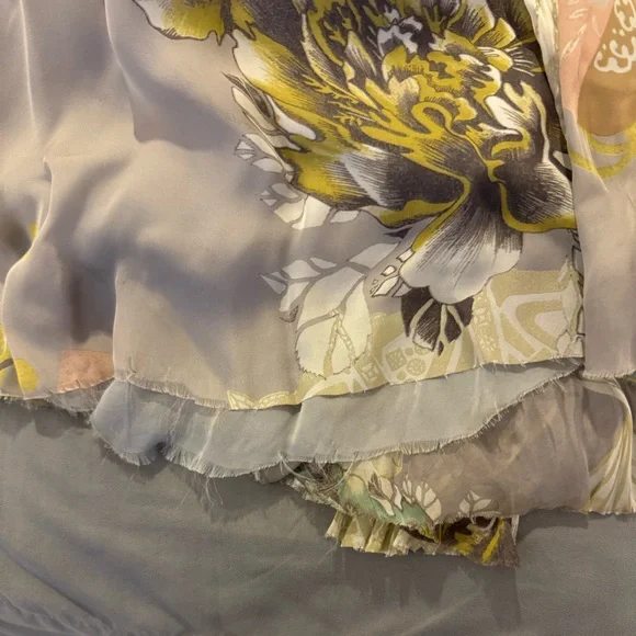 ROBERTO CAVALLI GRAY & FLORAL PEONT GOWN SIZE 38, STUNNING BALLGOWN - Picture 13 of 17